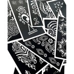 12 Sheets Self-adhesive Henna Stencils Black