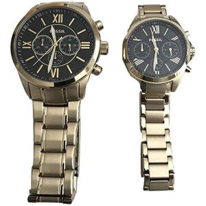 Round Shape Stainless Steel Chronograph Wrist Watch - Gold - BQ2400