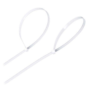 500-Piece Portable Durable Self Locking Nylon Cable Tie Set White
