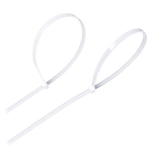 500-Piece Portable Durable Self Locking Nylon Cable Tie Set White
