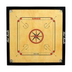 Wooden Carrom Board Game And Coins Set With Unique Details Round Pockets Indoor