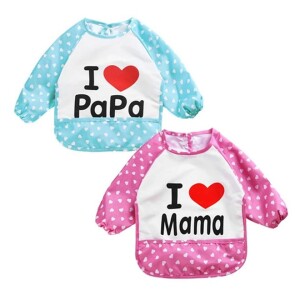 2-piece Waterproof, Phthalates Free Peva Sleeved Bibs With High-quality Material