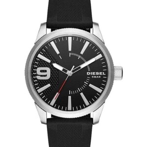 Men's Round Shape Silicone Strap Analog Wrist Watch 46 mm - Black - DZ1797