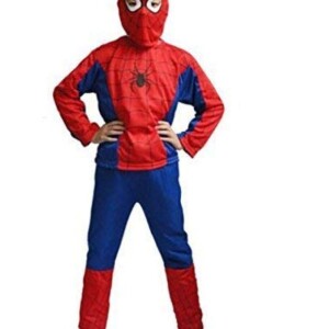 Multicolour Cotton Spiderman Style Fancy Costume For Kids 6 - 8 Years 6 - 8 Years � Large