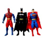 3-Piece Spiderman Superman And Batman Action Figures Set 1802 15centimeter