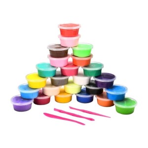 24-Piece Colours Fluffy Slime Soft Clay Diy Modelling Set For Children 20x13.2x11cm