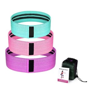 3-Piece Anti Slip Elastic Sports Fitness Bands For Legs And Butt 66X8cm