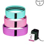 3-Piece Anti Slip Elastic Sports Fitness Bands For Legs And Butt 66X8cm