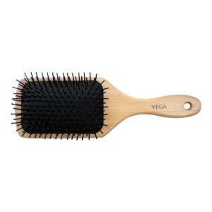 Wooden Paddle Hair Brush Beige/Black 25x8x3cm