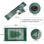 Portable Waterproof Muslim Travel Pocket Prayer Mat With Compass Blue/White 100x60cm