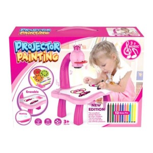 Adjustable Rotating Kids Projector Painting With 12 Colour Markers And 24 Patterns To Trace