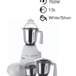 Mixer Grinder 3 In 1 Steel Jars 1.5 L 750 W NB894 White/Silver