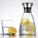 Carafe With Flow Lid Clear/Silver/Black 5.83x9.57inch