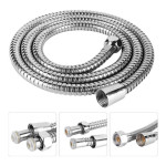 Stainless Steel Flexible Explosion-proof Bathroom Shower Plumbing Hose Pipe silver 