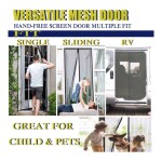 Hands Free Magnetic Screen Door Mesh Curtain Keeps Bugs Out Full Frame Magnets with Magic Tape Drill Free Install Auto Close Kid Pet Friendly Fits Doors