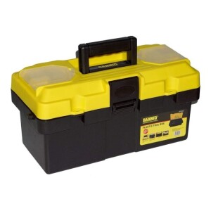 19 inch, Plastic Tool Box with Handle, (8819) Black 48.9 x 23.9 x 20.2cm