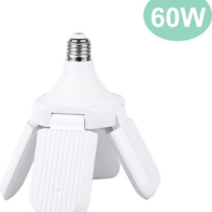 Foldable LED four-leaf lamp + middle bulb E26/E27  holder short leaf type White 
