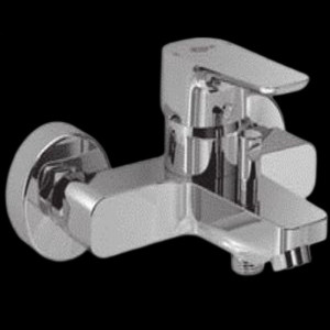 Exposed Single Lever Bath Shower Mixer Faucet Silver 15x0.3x25cm