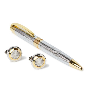 Pen And Cufflinks Set Combo Silver/Gold