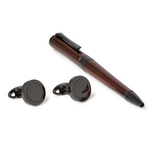 Pen And Cufflinks set brown