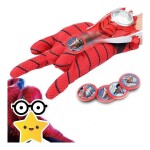 Soft Fabric Spiderman Gloves With Disc Launcher