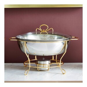 Wellshine Chafing Dish With Lid And Stand Silver/Gold 8L