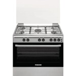 5 Burner Gas Cooker 90 x 60 cm, Full safety, Auto-Ignition, Turnspit, Glass Lid and Gas Grill, 1 Year Warranty U9063FS Silver