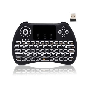 Backlit Mini Wireless Keyboard With Touchpad Mouse For Google Android TV Black