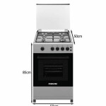 4 Burner Cooking Range 50 x 50 cm, Full safety, glass lid, pan support, 1 year warranty U2110N5SA/ U2110N10SA Silver