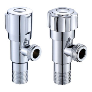 2-Piece Stainless Steel Double Outlet Angle Valve Silver