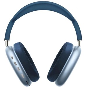 P9 Bluetooth Wireless Headset Over-Ear Headphone With Mic Blue/Silver