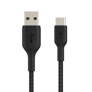 USB Type C To A Braided Cable Black