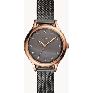 Women's Analog Wrist Watch With Stainless Steel Strap - 34 mm - Grey