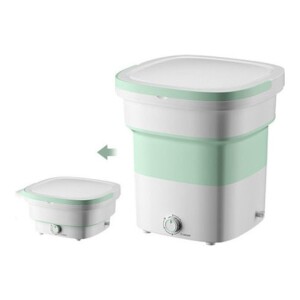 Portable Ultrasonic Two-way Rotation High-Frequency Easy Carry Clothes Washing Machine 1.8 kg KPB18-8 Green/White