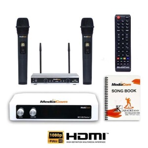HD Porto Karaoke Player With 2 Wireless Microphone, 32GB MicroSD Card Updated Library Installed MCI HD PORTO + 799UHF Black