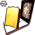 Wooden Trophy Shield Gold/Brown