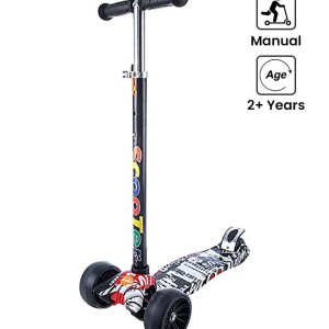 Children Two-In-One 3-Wheel Scooter With Flashing Wheels Adjustable Height Safety And Brakes 30x40x50cm