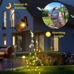LED Solar Powered Water Resistant Watering Can Outdoor String Light Warm White