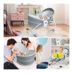 5-In-1 Portable Newborn Baby Bassinet With Detachable Canopy Music Toys