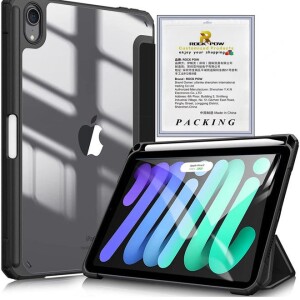 Protective Flip Cover For Apple iPad Mini6 with Pencil Holder Black