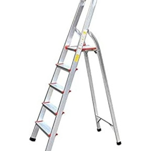 5-Step Heavy Duty Folding Ladder Silver 150x85x45cm
