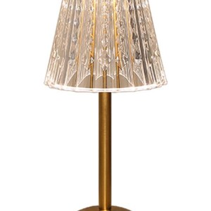 Crystal Diamond Metal Table Lamp Gold 26X12X12cm