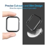 Hard PC Ultra-Thin Protective Case Cover Frame for Apple Watch Series 7 45mm Black