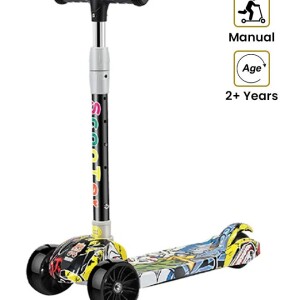 3-Wheel Foldable Scooter With Adjustable Handle 58x25x73cm