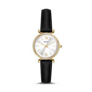 Women's Carlie Leather Band Analog Wrist Watch ES5127 - 28MM - Black