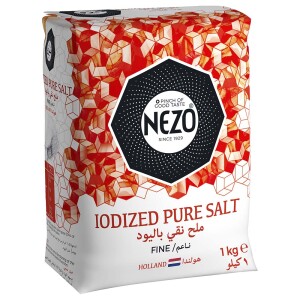 NEZO Fine Iodized Pure Salt, Red, 1 kg