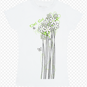 Del Sol Basamat Color Girl's T-shirts Fun Daisies Girl Tee white