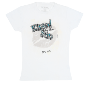 Del Sol Basamat Color Girl's T-shirts Kissed By Sun Girl Tee White