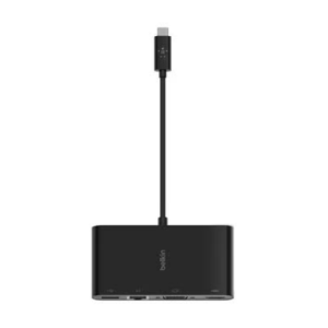 Belkin Usb-C Multimedia With Tethered Usb-C Cable - Interface Hub With Usb-A 3.2 Gen Port