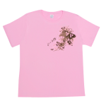 Del Sol Basamat Color Change Women's T-shirt Splash Butterfly Crew T- Pink